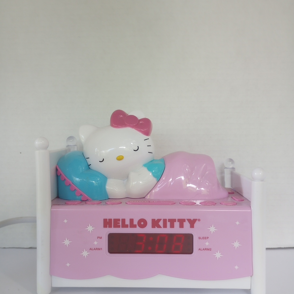 Sanrio Hello Kitty Pink and Blue Sleepy Alarm Clock